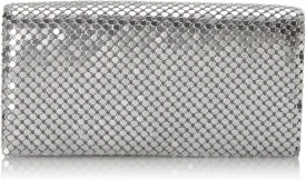 Jessica McClintock Metal Mesh Roll Evening Bag Clutch Purse (4.5" x 7.5" x 2", Shoulder Chain Included)