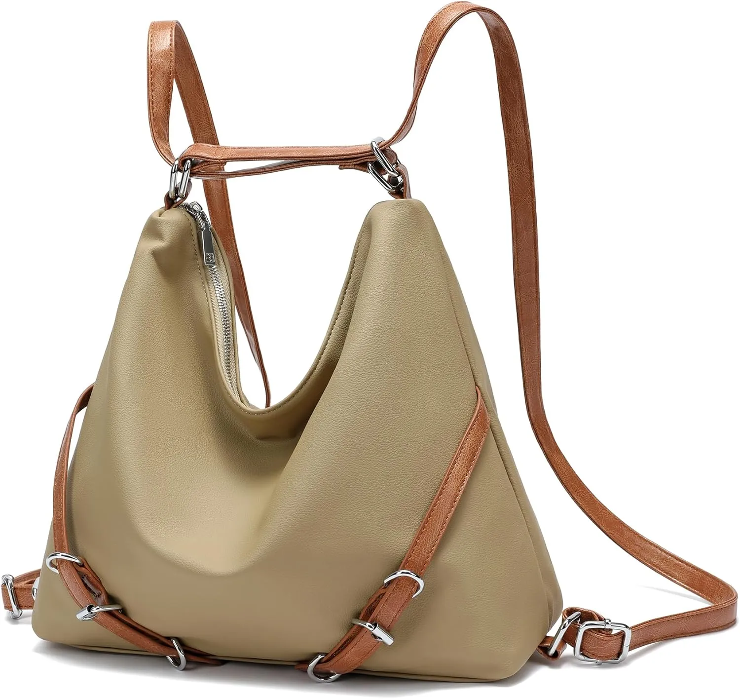 KILAMAL women's hobo bag backpack adjustable crossbody shoulder bag soft PU leather tote handbag