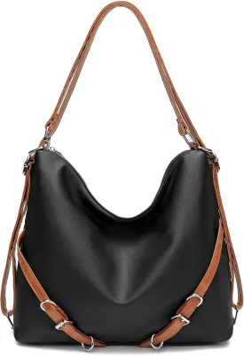 KILAMAL women's hobo bag backpack adjustable crossbody shoulder bag soft PU leather tote handbag