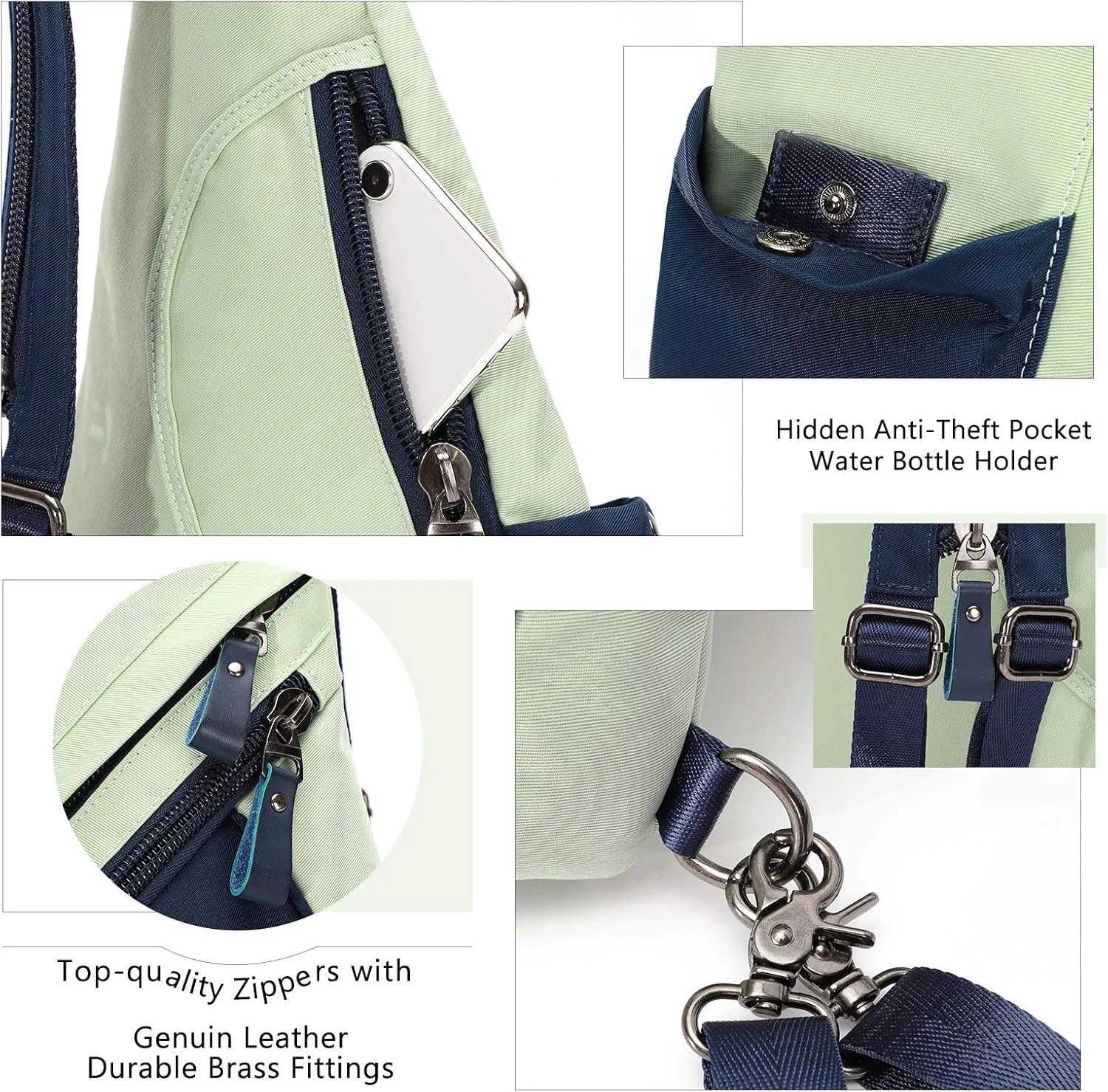 KL928 Nylon Sling Bag - Small Crossbody Backpack Shoulder Casual Daypack Multipurpose Rucksack for Men Women