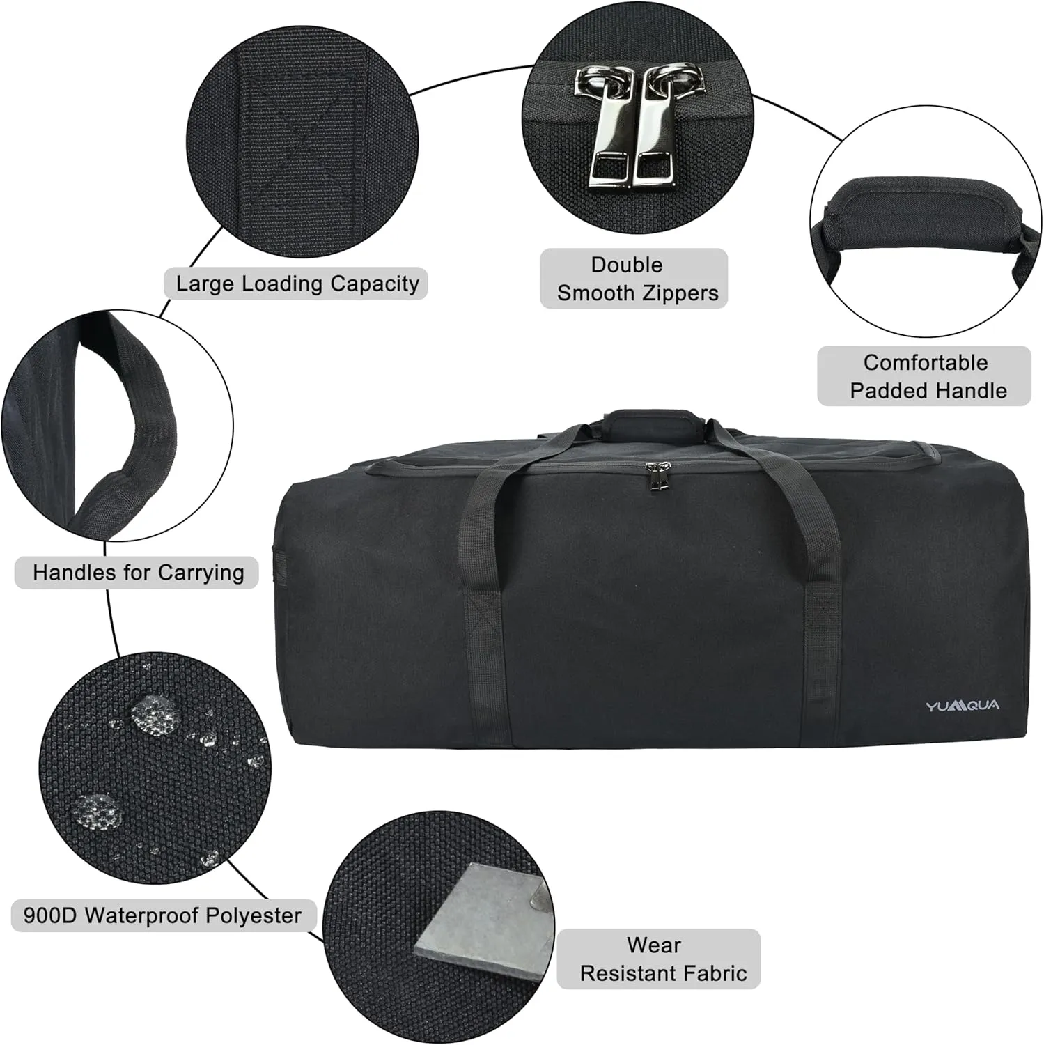 Large Duffle Bag 100L, Travel Duffel Bag for Men, Water & Tear Resistant Travel Bag, Extra Large Moving Bags Women Weekender Bag Overnight for Sports Travel Essentials, Camping Gear Storage (Black)