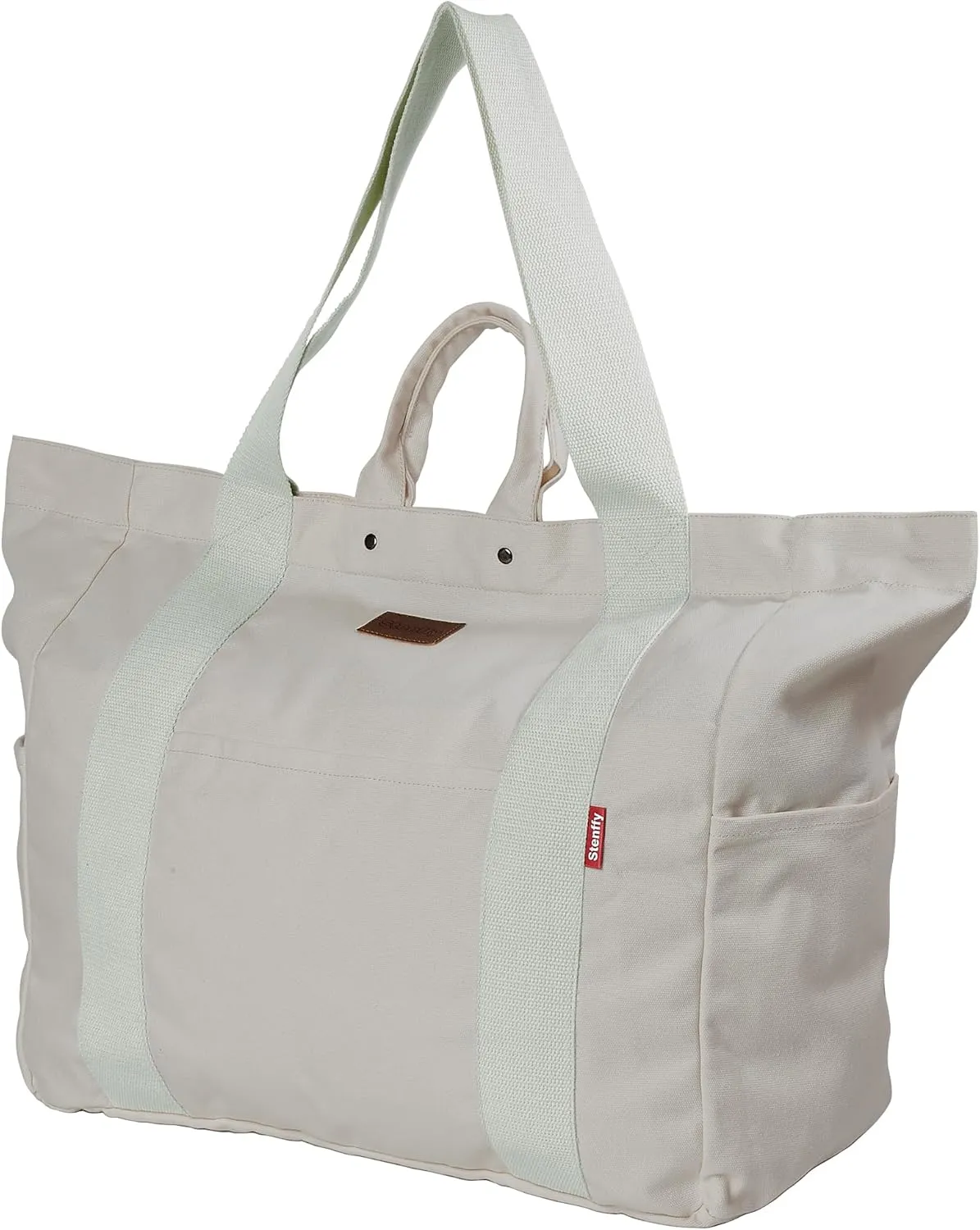 Large Tote Bag, Everything Bag, Heavy Duty Canvas, Full-Size Zipper, Reusable, Suitable for DIY, Natural Cotton.