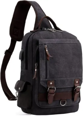Leaper Retro Crossbody Bag Sling Bag Canvas Messenger Bag for Men Women Shoulder Bag Crossbody Handbags Satchel Travel Bag