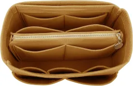 LEXSION Felt Purse Bag Organizer Insert with zipper Bag Tote Shaper Fit Speedy Neverful PM MM