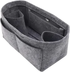LEXSION Felt Purse Organizer Insert Zipper Pocket with Two Removeable Bottle Holder
