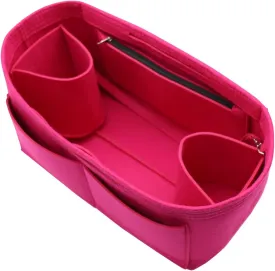 LEXSION Felt Purse Organizer Insert Zipper Pocket with Two Removeable Bottle Holder