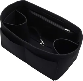 LEXSION Felt Purse Organizer Insert Zipper Pocket with Two Removeable Bottle Holder