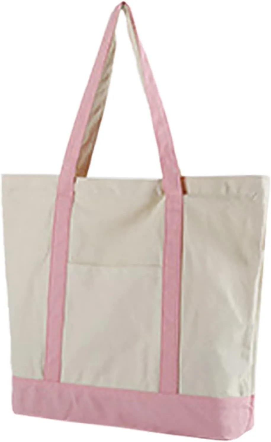 Medium Supermarket Bag Large Capacity Zipper Portable Canvas Bag Shoulder Bags Men Women (One Size)