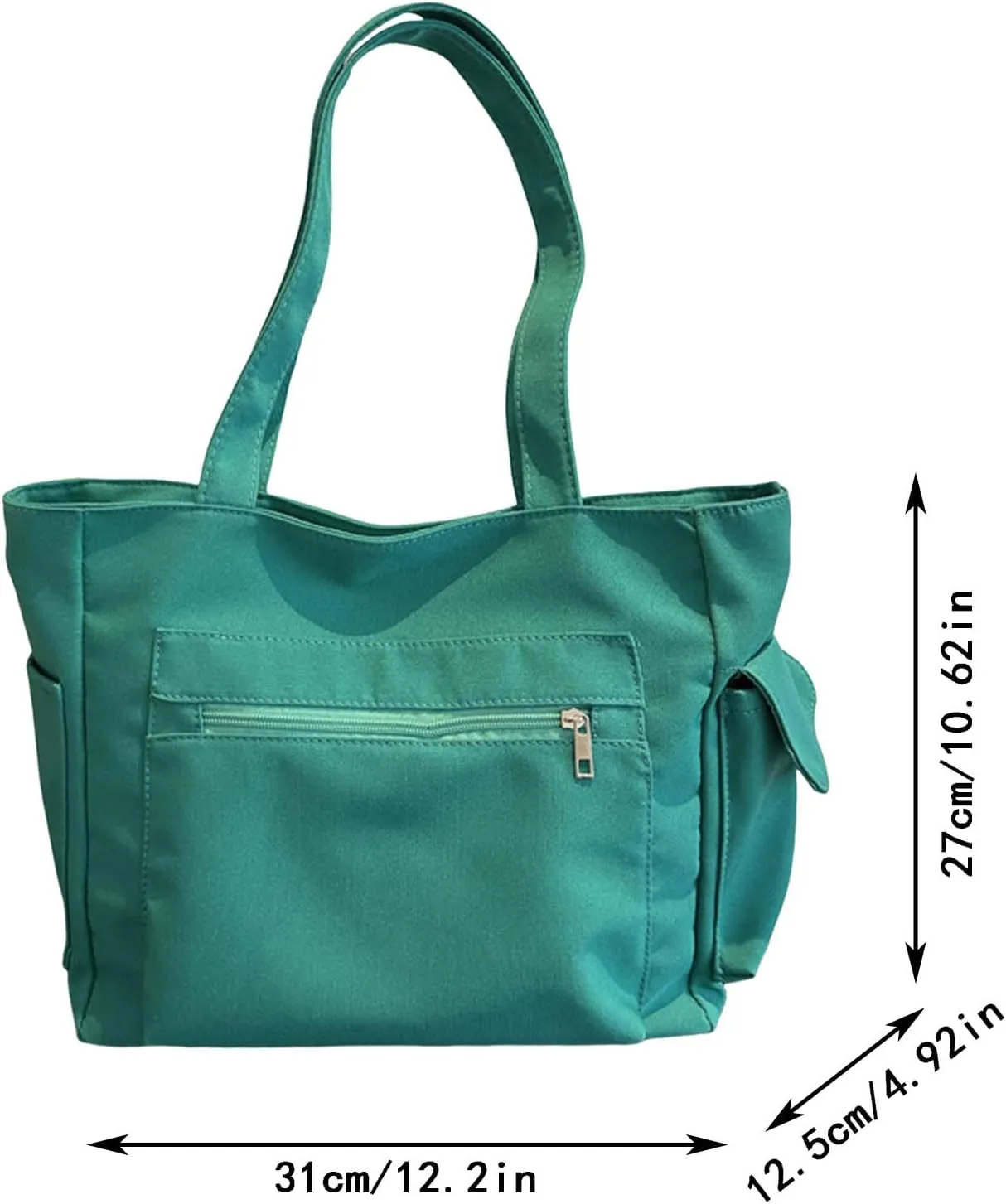 Medium Tote Bags for Women Fashion Versatile Satchel Purses with Multi Zipper Pocket Slouchy Bag for Women(Green)