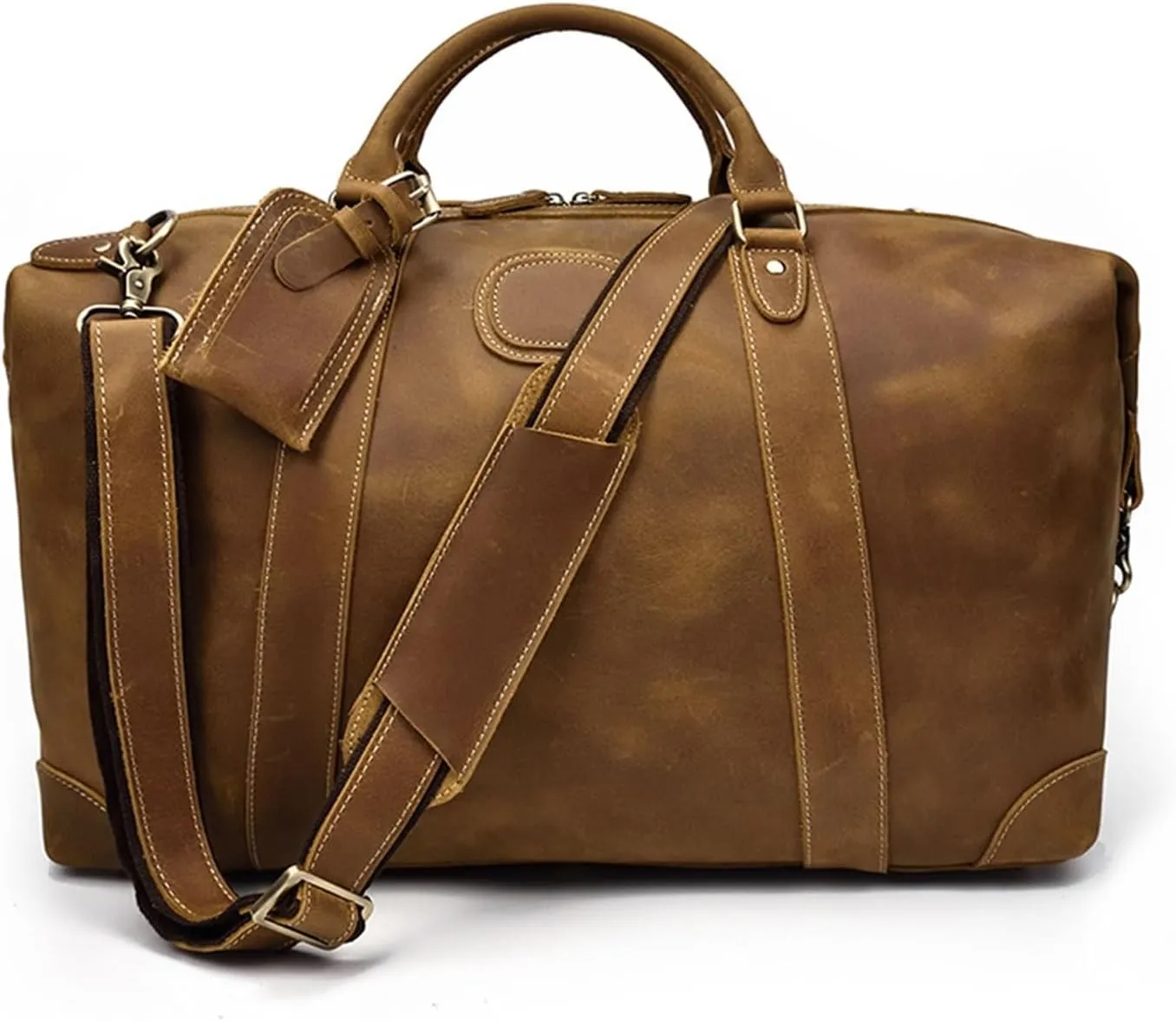 Men's Vintage Travel Bag Large Capacity Duffel Bag 20 "leather Duffel Bag Handbag Leather Fitness