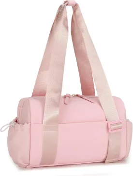 Mini Gym Bag for Women, Small Duffle Tote Bag with Wet Compartment, Lightweight Cute Gym Bag for Girls Weekender Workout Travel Yoga, Pink