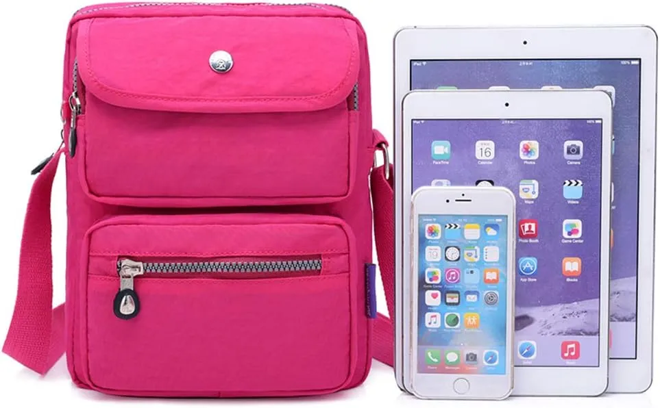 MINTEGRA Crossbody Bag for Women Multi Pockets Shoulder Messenger Purse Nylon Waterproof Cosmetic Bag