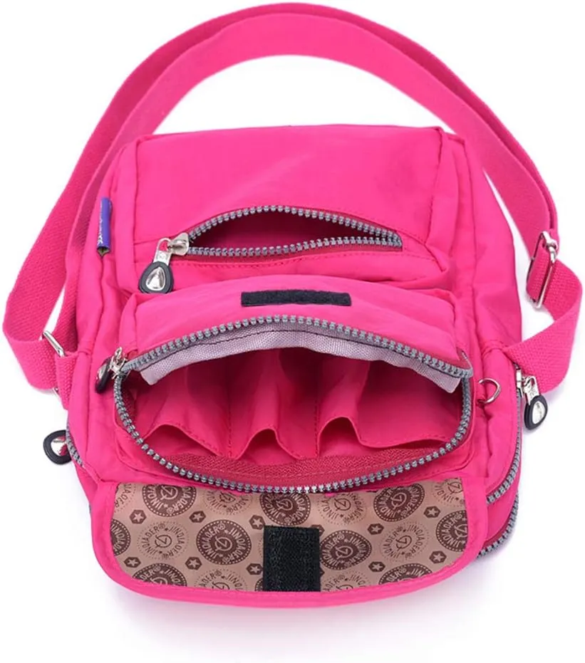 MINTEGRA Crossbody Bag for Women Multi Pockets Shoulder Messenger Purse Nylon Waterproof Cosmetic Bag