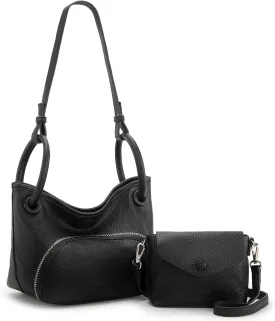Montana West 2PCS Purses for Women Small Slouchy Hobo Bag Soft Vegen Leather Purse
