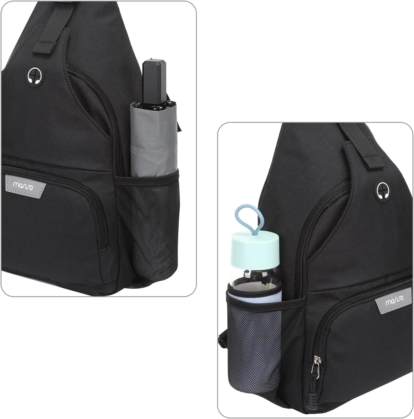MOSISO Sling Backpack Travel Hiking Daypack, Crossbody Convertible Sling Bag with Front Pocket One Shoulder Chest Bag