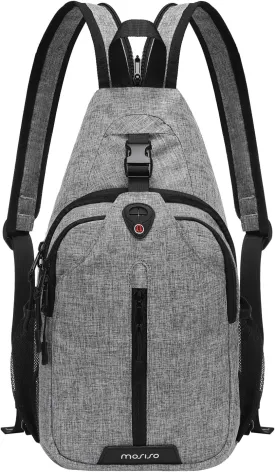 MOSISO Sling Backpack Travel Hiking Daypack, Double Layer Crossbody Sling Bag Convertible Backpack with Front Vertical Pocket