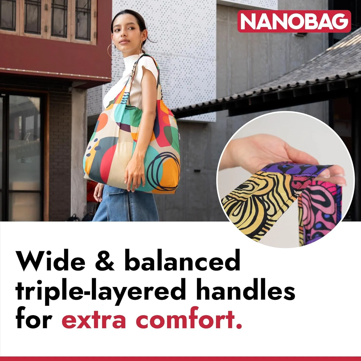 Nanobag Ultra-Lightweight XL Tote Bag | Perfect for Travel, Shopping & Daily Use | Reusable - Tiny - Eco-Friendly (XL, Navy)