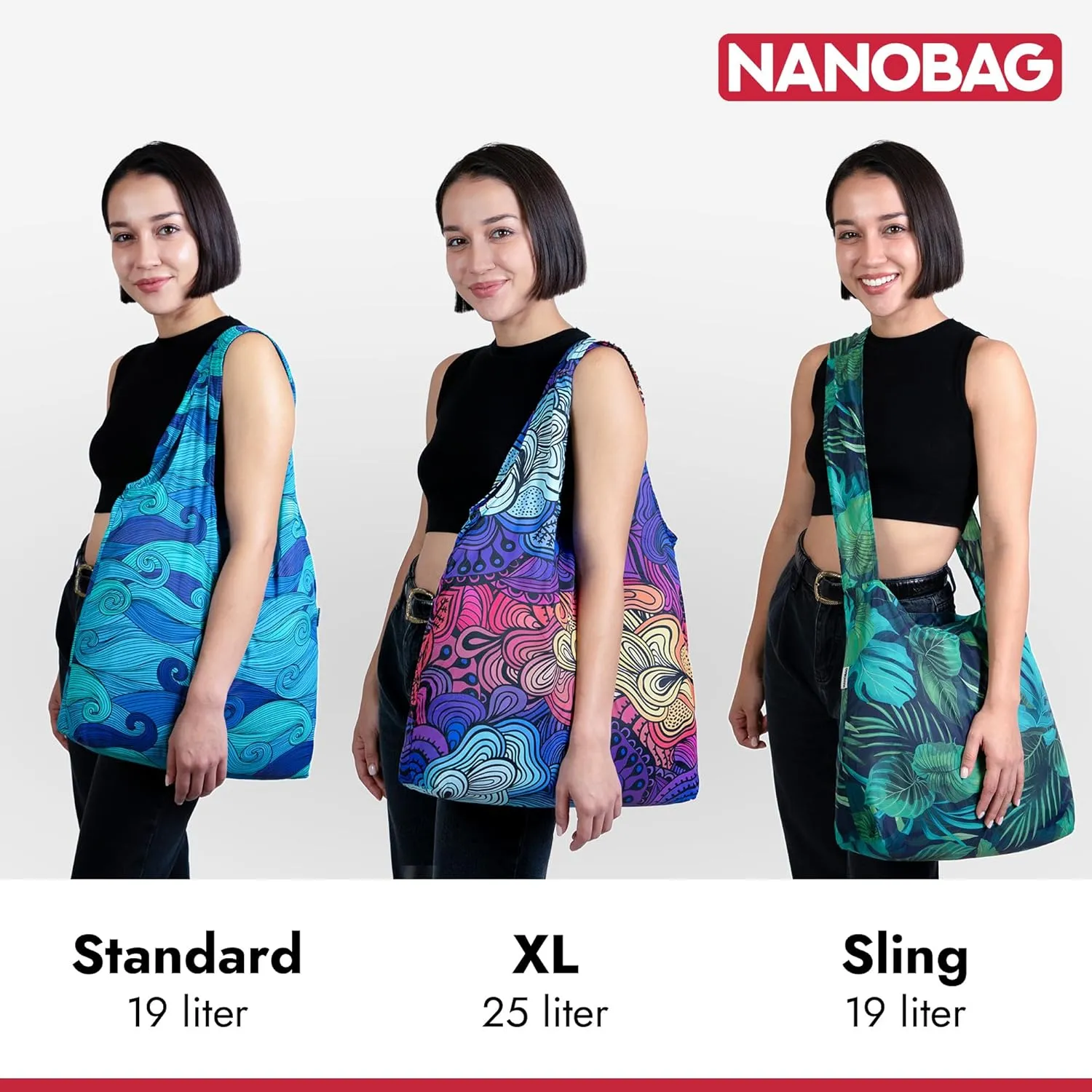 Nanobag Ultra-Lightweight XL Tote Bag | Perfect for Travel, Shopping & Daily Use | Reusable - Tiny - Eco-Friendly (XL, Navy)