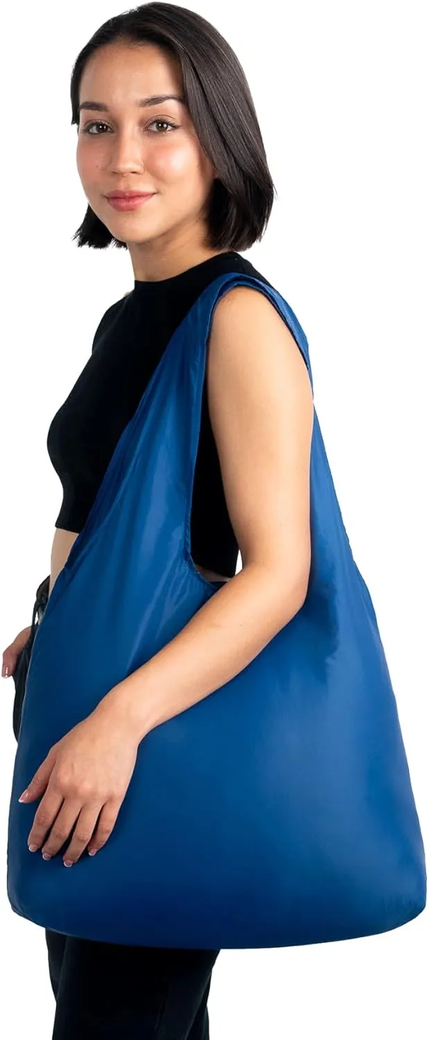 Nanobag Ultra-Lightweight XL Tote Bag | Perfect for Travel, Shopping & Daily Use | Reusable - Tiny - Eco-Friendly (XL, Navy)