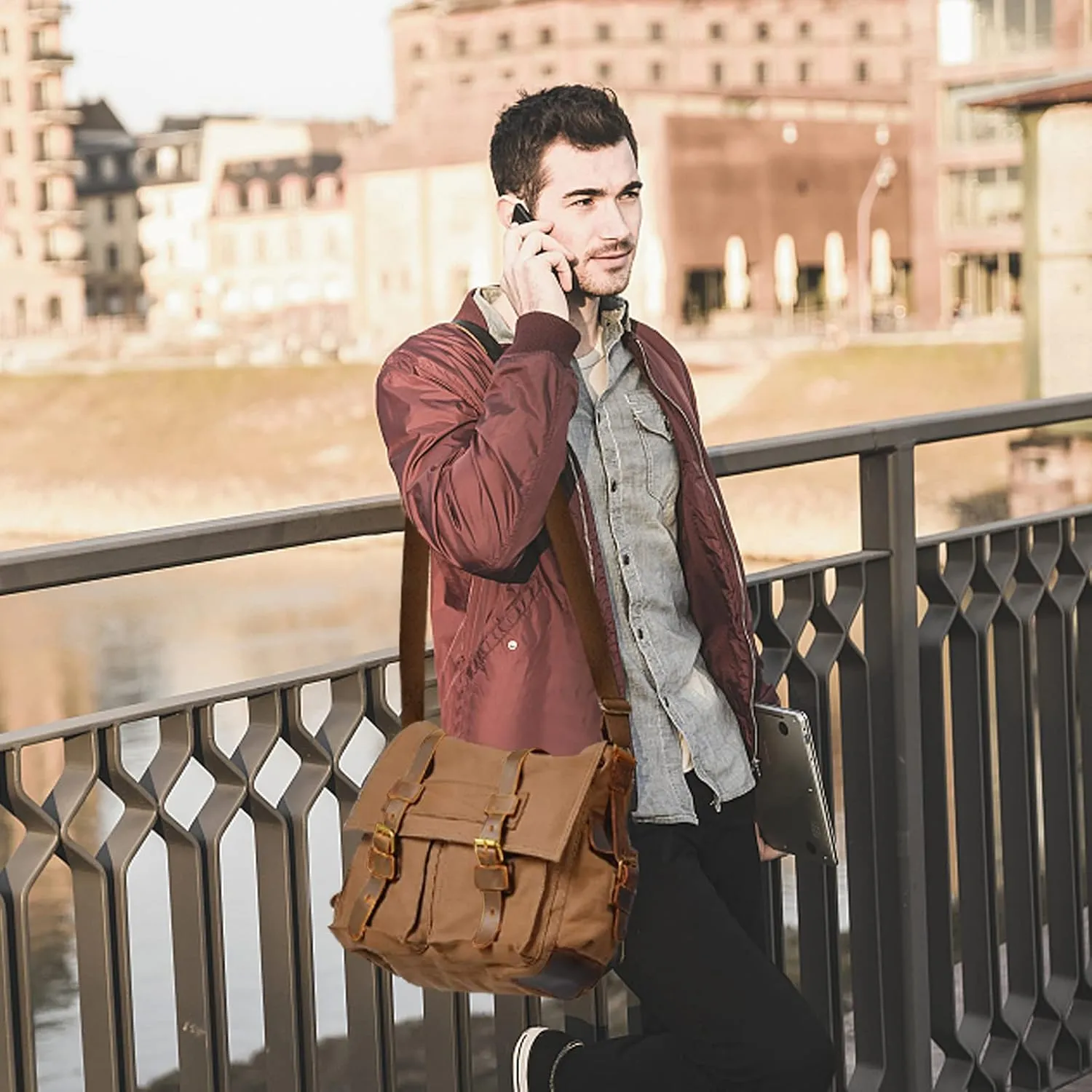 New Vintage Messenger Bag Satchel Bag bag Bookbag Casual Travel Shoulder Bag