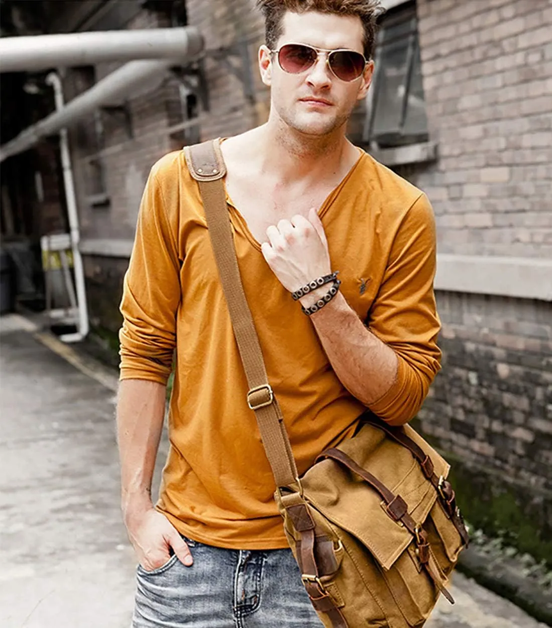 New Vintage Messenger Bag Satchel Bag bag Bookbag Casual Travel Shoulder Bag