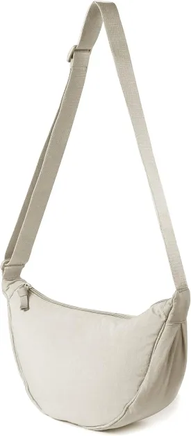 Nylon Crescent Crossbody Bag for Women Men Fanny Pack Crossbody Bag Dumpling Lightweight Travel Sling Bag