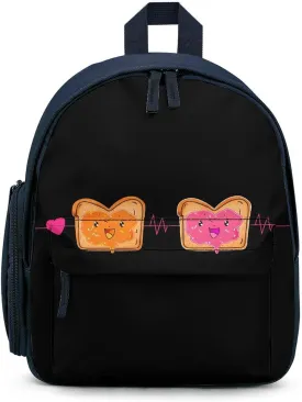 Peanut Butter Jelly Heartbeat Mini Backpack Small Shoulders Luggage Daypack Business Weekender Bag for Men Women