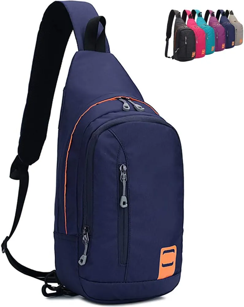 Peicees Small Sling Backpack Waterproof Unisex Shoulder Bag Chest Crossbody Daypack