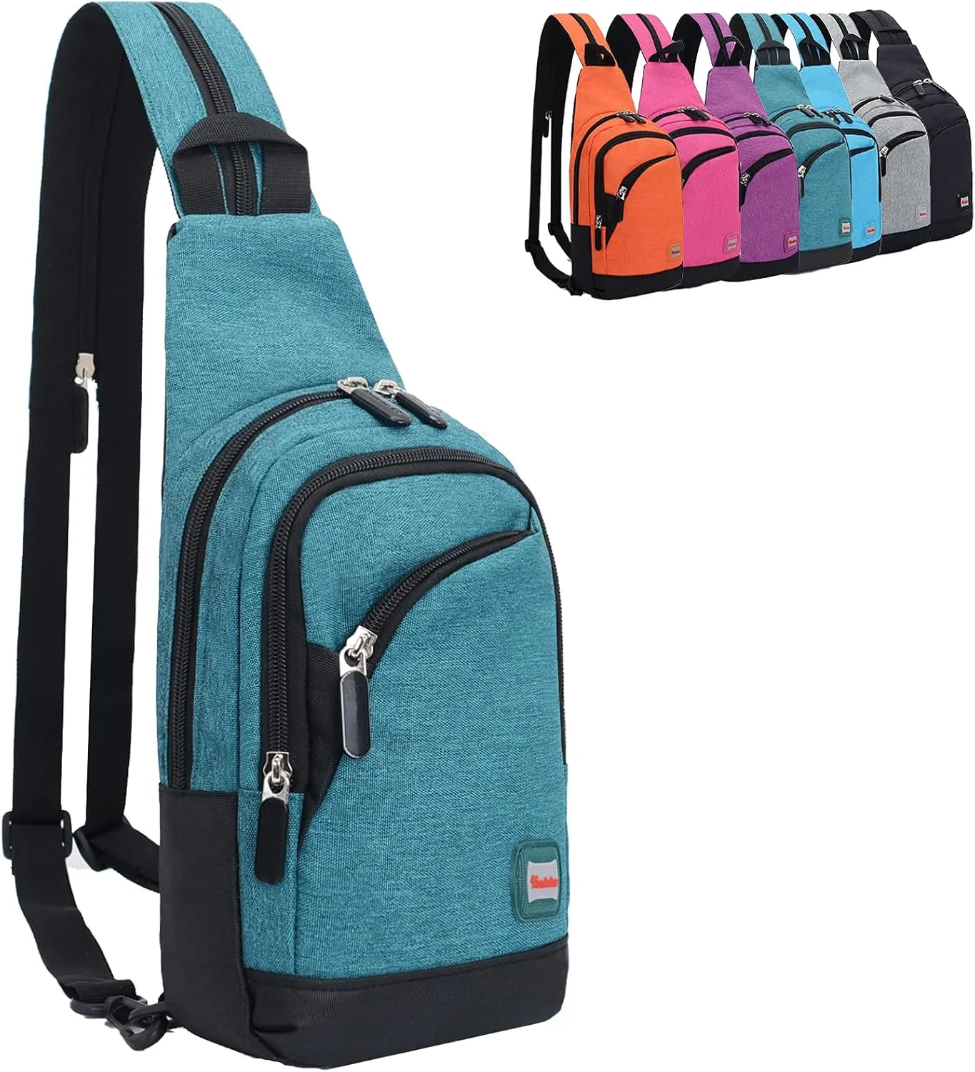 Peicees Small Sling Bag for Women Mens Convertible Crossbody Backpack Shoulder Chest Daypack with Zipper Strap for Hiking