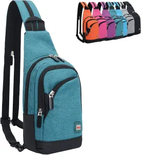 Peicees Small Sling Bag for Women Mens Convertible Crossbody Backpack Shoulder Chest Daypack with Zipper Strap for Hiking