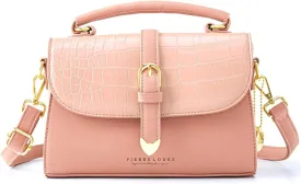 Retro Satchel Crossbody Handbags for Women, Trendy Crocodile Designer Leather Flap Top Handle Purses Shoulder Bag