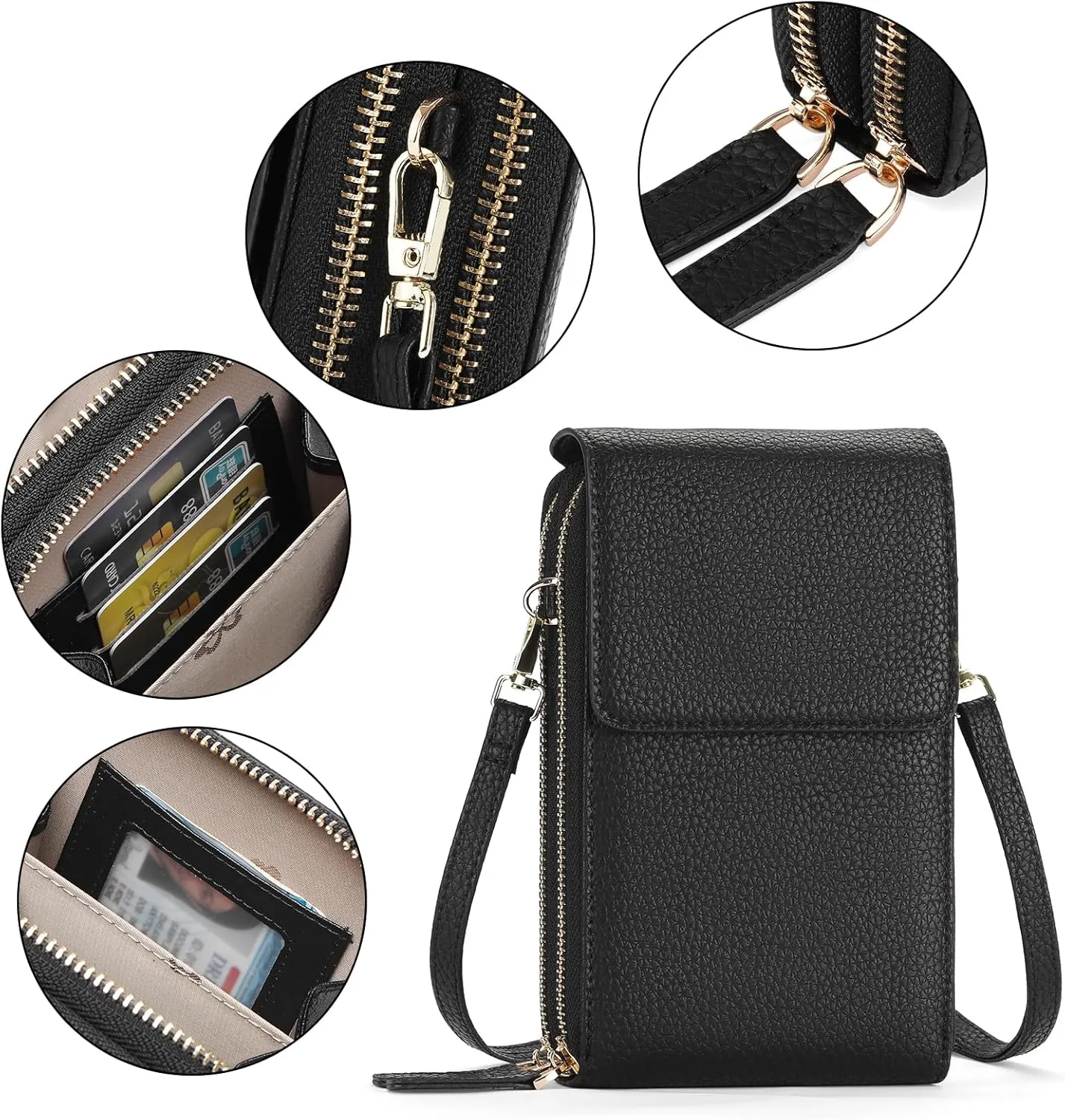 Small Crossbody Bags for Women Leather Cell Phone Purse Bag Wallet Shoulder Handbags with Adjustable Strap