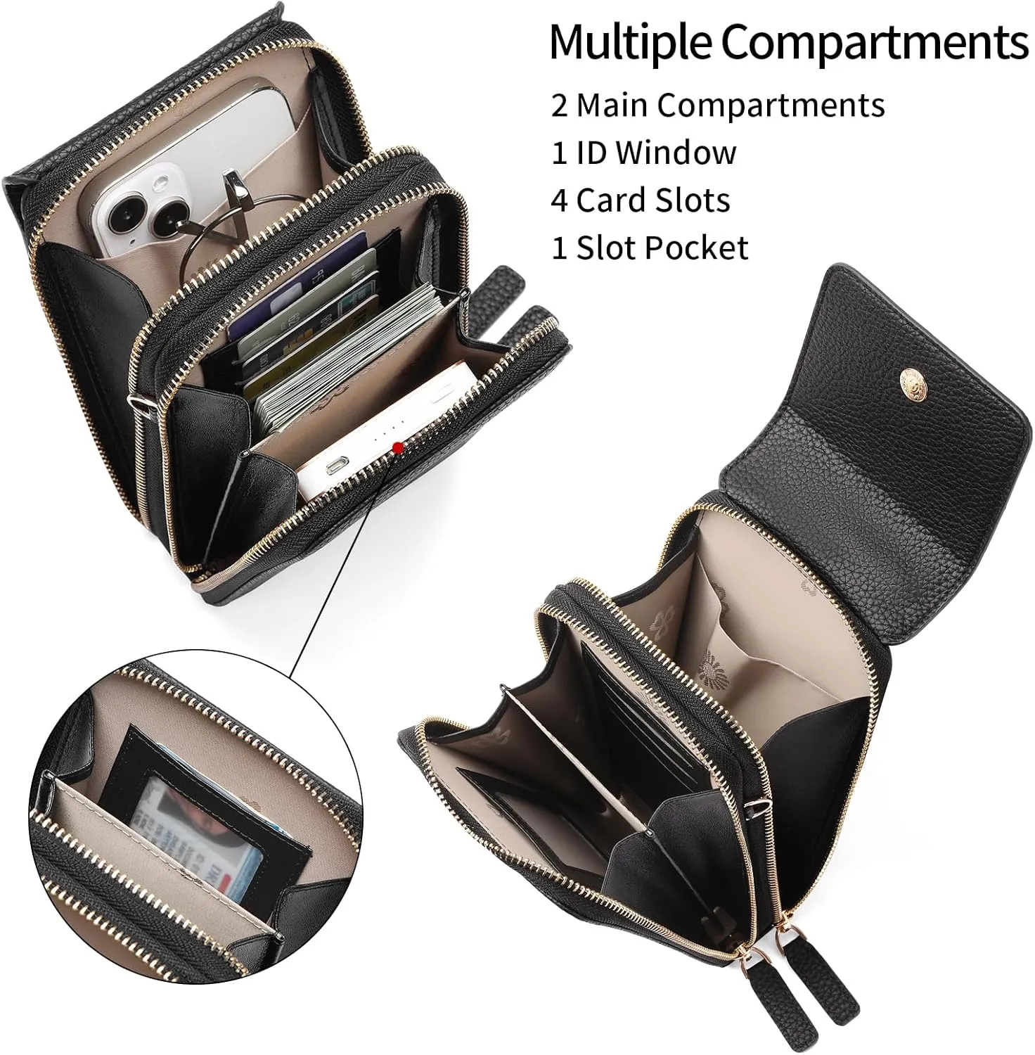Small Crossbody Bags for Women Leather Cell Phone Purse Bag Wallet Shoulder Handbags with Adjustable Strap
