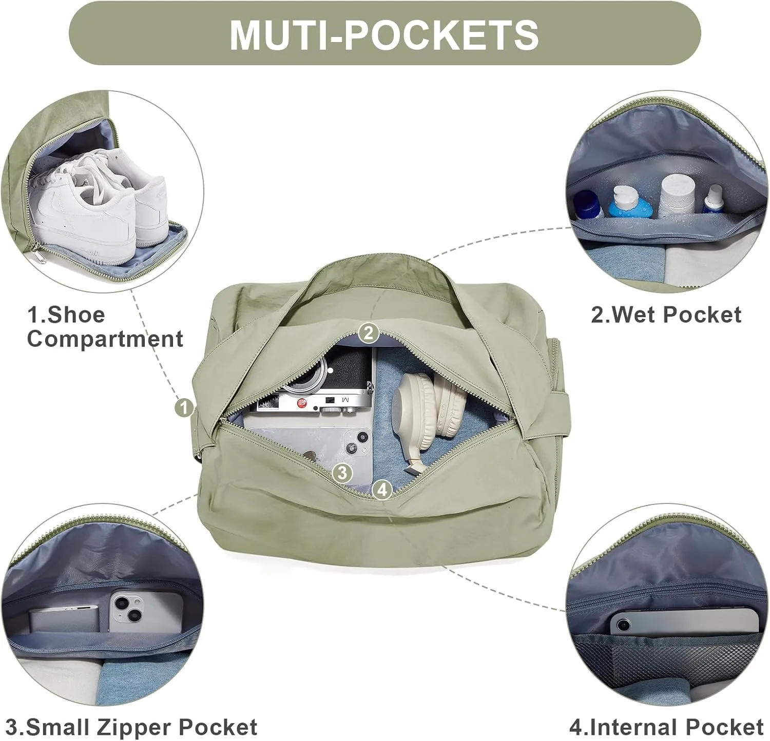 Small Gym Bag for Women Lightweight Carry on Gym Tote Bag, Workout Sport Duffle Bag with Shoe Compartment,Crossbody Shoulder Travel Bag for Swim, Yoge, Dance