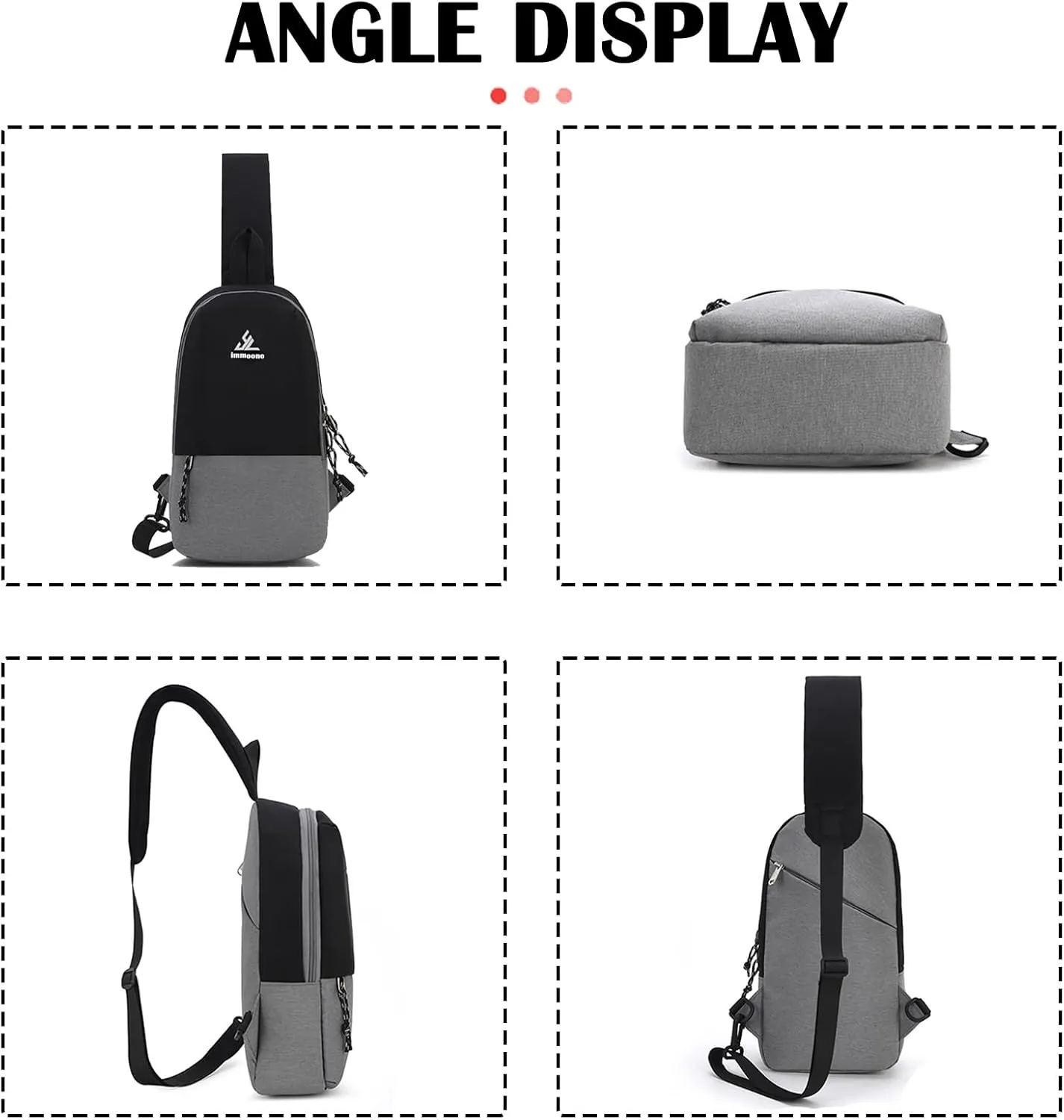 Small Sling Backpack Unisex Shoulder Bag, Sling Bag Crossbody Purse for Women, Mens Crossbody Bag, Black-Army Green