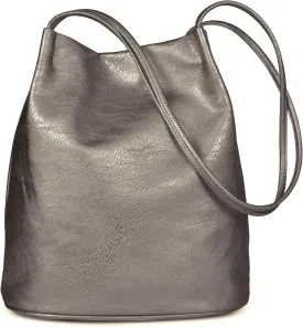 Soft Vegan Leather Hobo Bucket Shoulder Bag for Women  Medium Purse with Magnetic Opening  Delilah