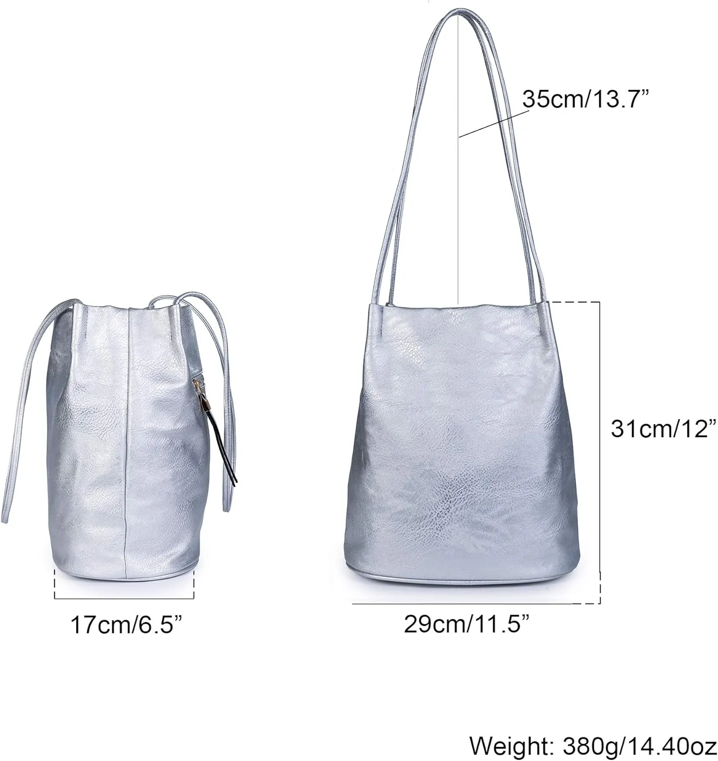 Soft Vegan Leather Hobo Bucket Shoulder Bag for Women  Medium Purse with Magnetic Opening  Delilah