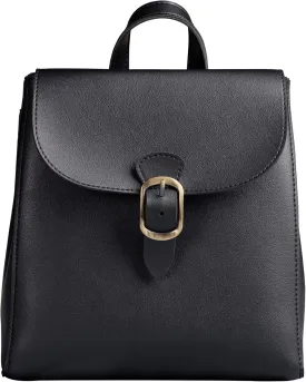 SUNLIGHT LEAVES Simple Vegan Leather Flap 3 Way Convertible Backpack For Women Classic Vintage Faux Leather Fashion Daypack (Black)