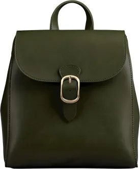 SUNLIGHT LEAVES Simple Vegan Leather Flap 3 Way Convertible Backpack For Women Classic Vintage Faux Leather Fashion Daypack (Green)