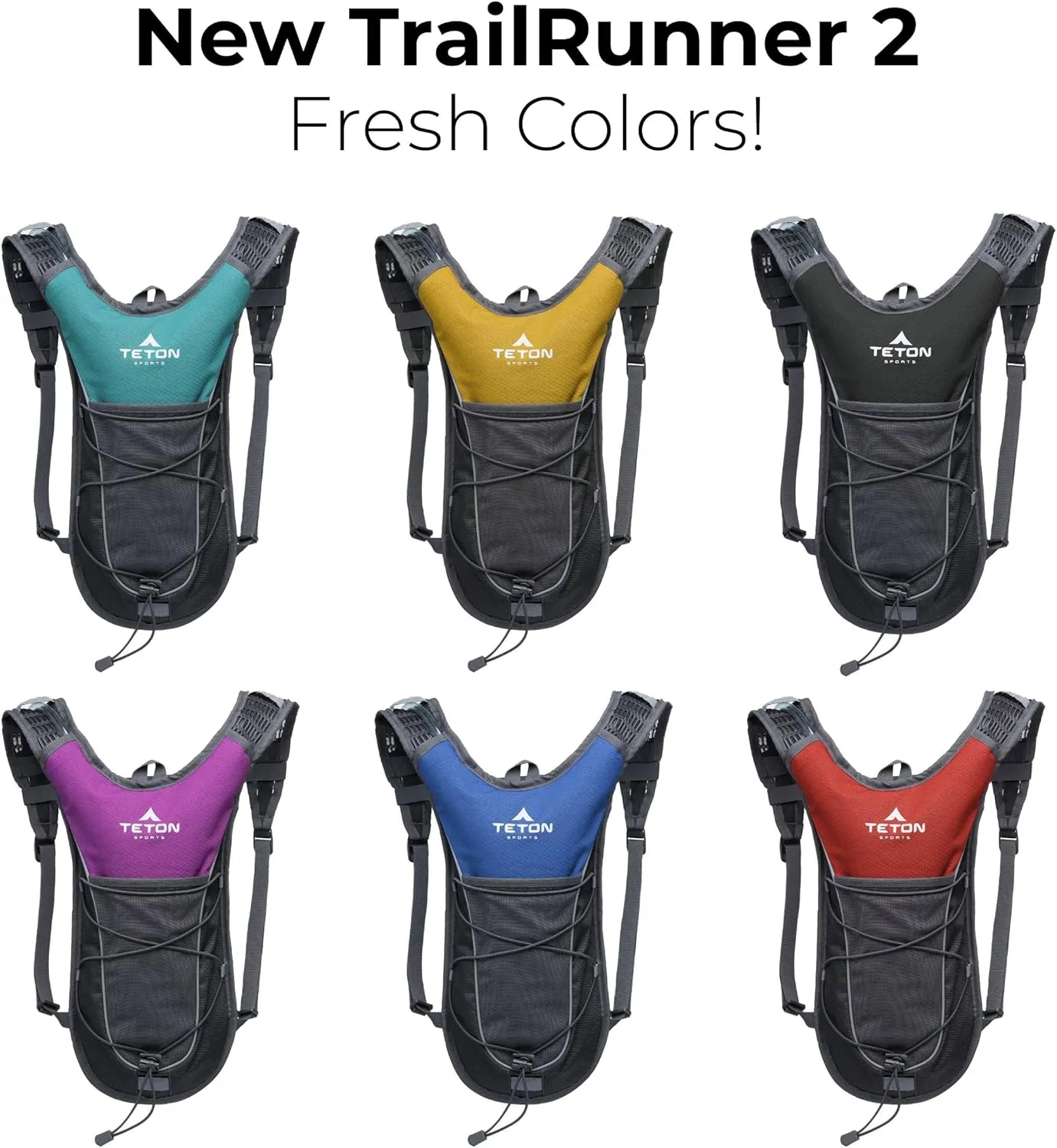 Teton Trailrunner Hydration Backpack, Hydration Pack for Hiking, Running, Cycling, Biking. Lightweight Vest for Men and Women. Sewn-in Rain Cover, 2L Water Bladder Included