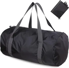Travel Bag Foldable,Portable Lightweight Gym Bag,Sports Duffel Bags for Women&Men - for Camp, Fitness, and Short tours, shopping (Black, M)