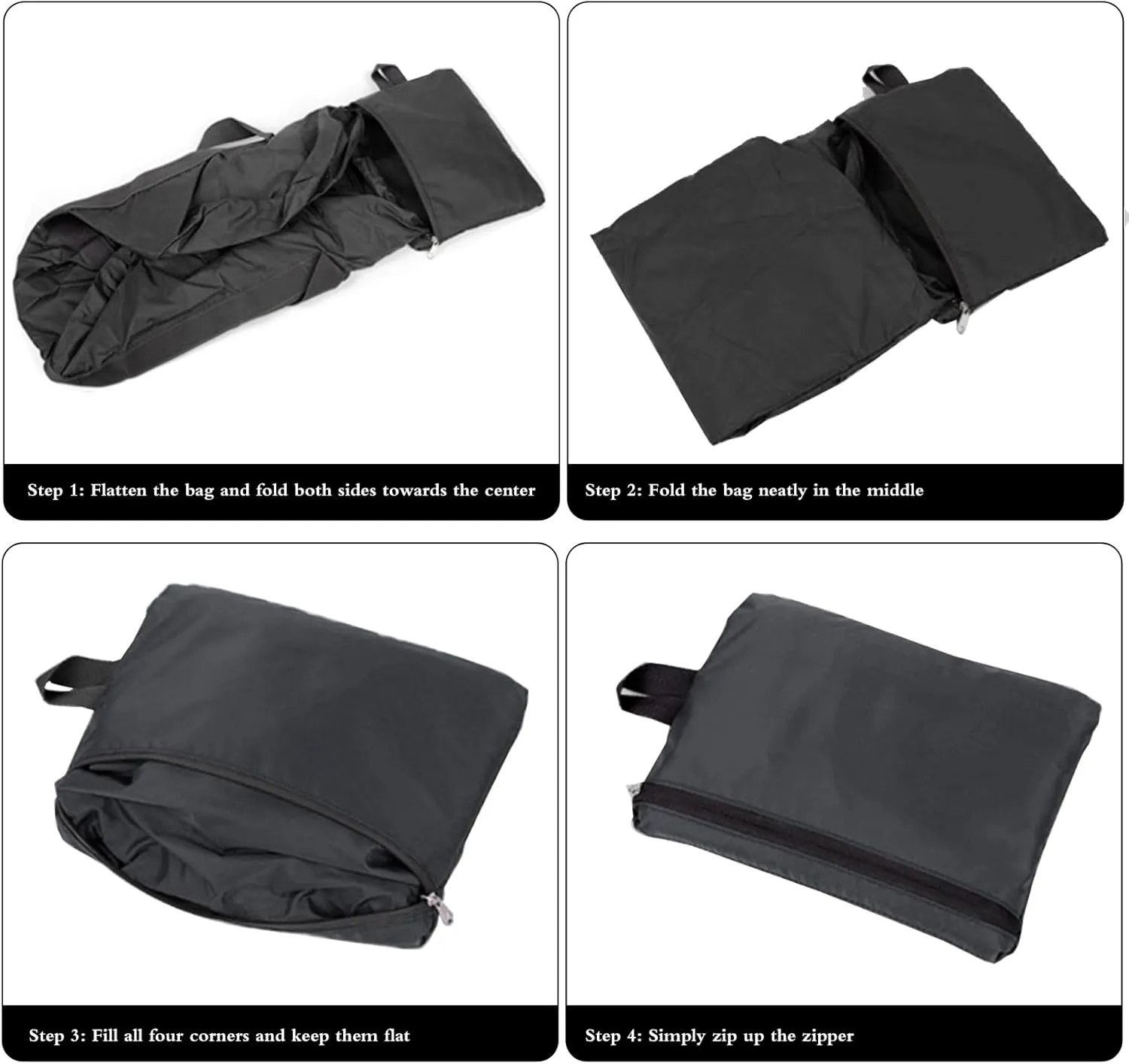 Travel Bag Foldable,Portable Lightweight Gym Bag,Sports Duffel Bags for Women&Men - for Camp, Fitness, and Short tours, shopping (Black, M)