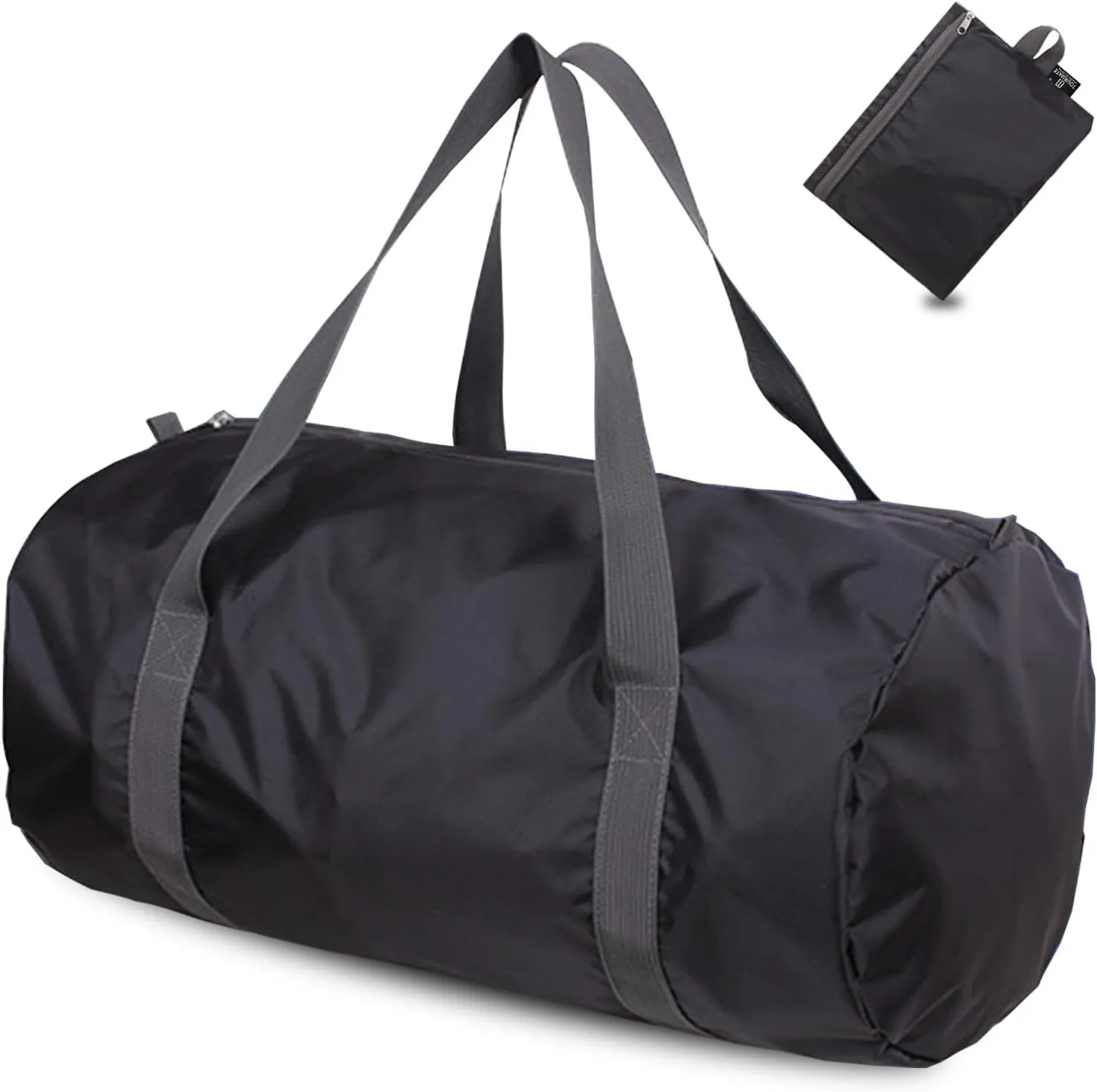 Travel Bag Foldable,Portable Lightweight Gym Bag,Sports Duffel Bags for Women&Men - for Camp, Fitness, and Short tours, shopping (Black, M)