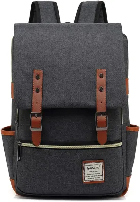 UGRACE Slim Business Laptop Backpack Casual Daypacks College Shoulder Bag for Men Women, Tear Resistant Unique Travelling Backpack Fits up to 15.6 Inch Laptop in Charcoal Black