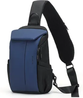 Waterproof Crossbody BagChest Bag for Mens Sling Backpack Large Travel Shoulder Bag with Chest Phone Holder