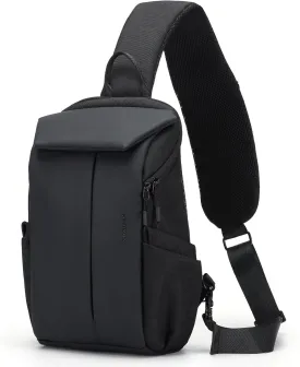 Waterproof Crossbody BagChest Bag for Mens Sling Backpack Large Travel Shoulder Bag with Chest Phone Holder