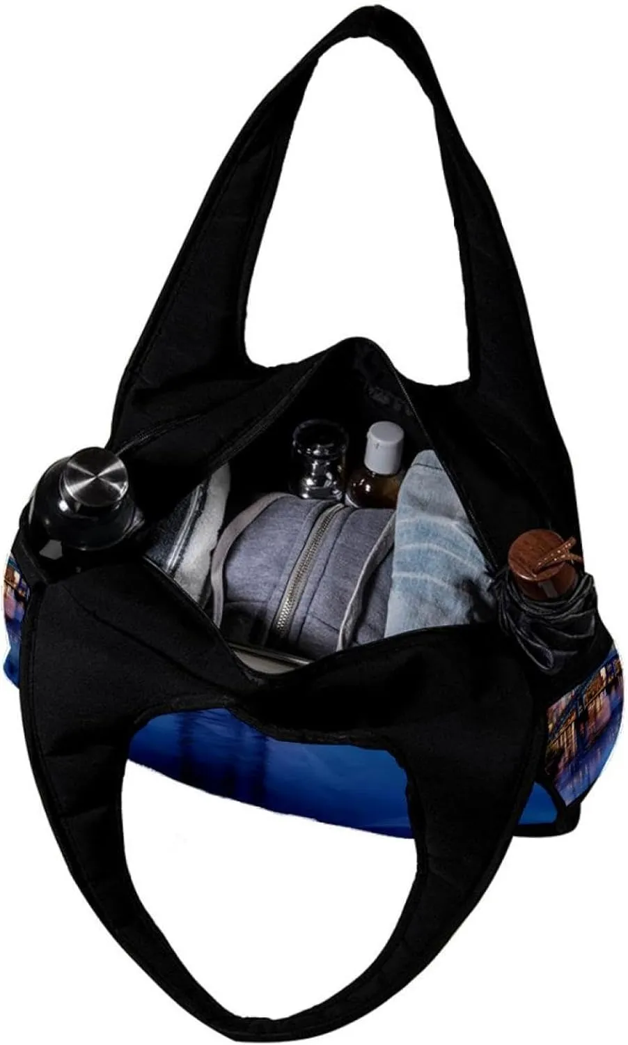 Weekender Travel Bag,Small Gym Bag,Urban Cityscape Bridge Office Buildings,Gym Duffle Bag