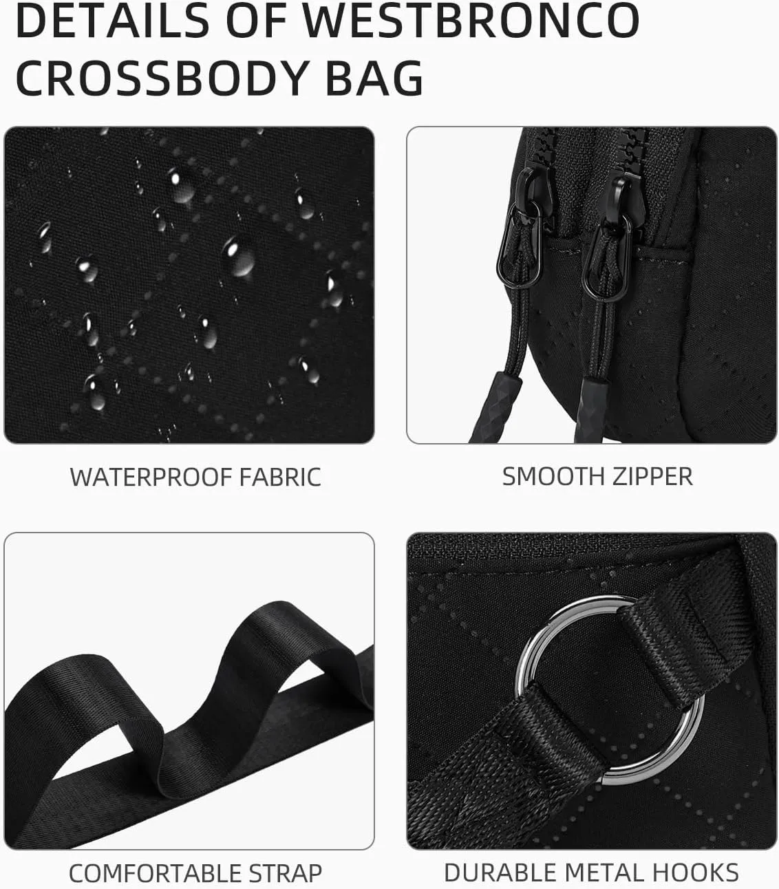 WESTBRONCO Small Crossbody Bags for Women Nylon with Adjustable Strap, Mini Crossbody Purse, Shoulder Bag Traveling Workout