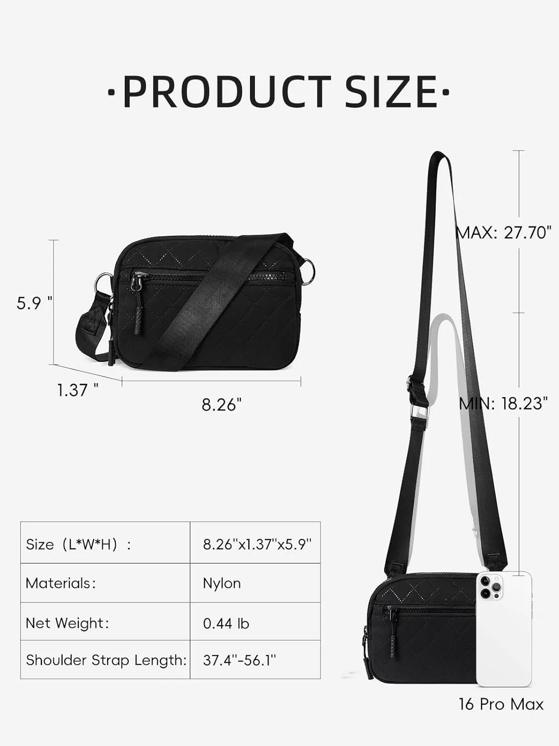 WESTBRONCO Small Crossbody Bags for Women Nylon with Adjustable Strap, Mini Crossbody Purse, Shoulder Bag Traveling Workout