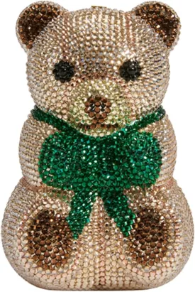 Women Cute Bear Evening Clutch Shiny Rhinestone Handbag Luxury Crystal Purse for Banquet Wedding Party Prom